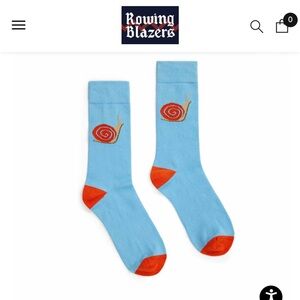 Rowing Blazers x La Veste Snail Socks in Blue and Orange